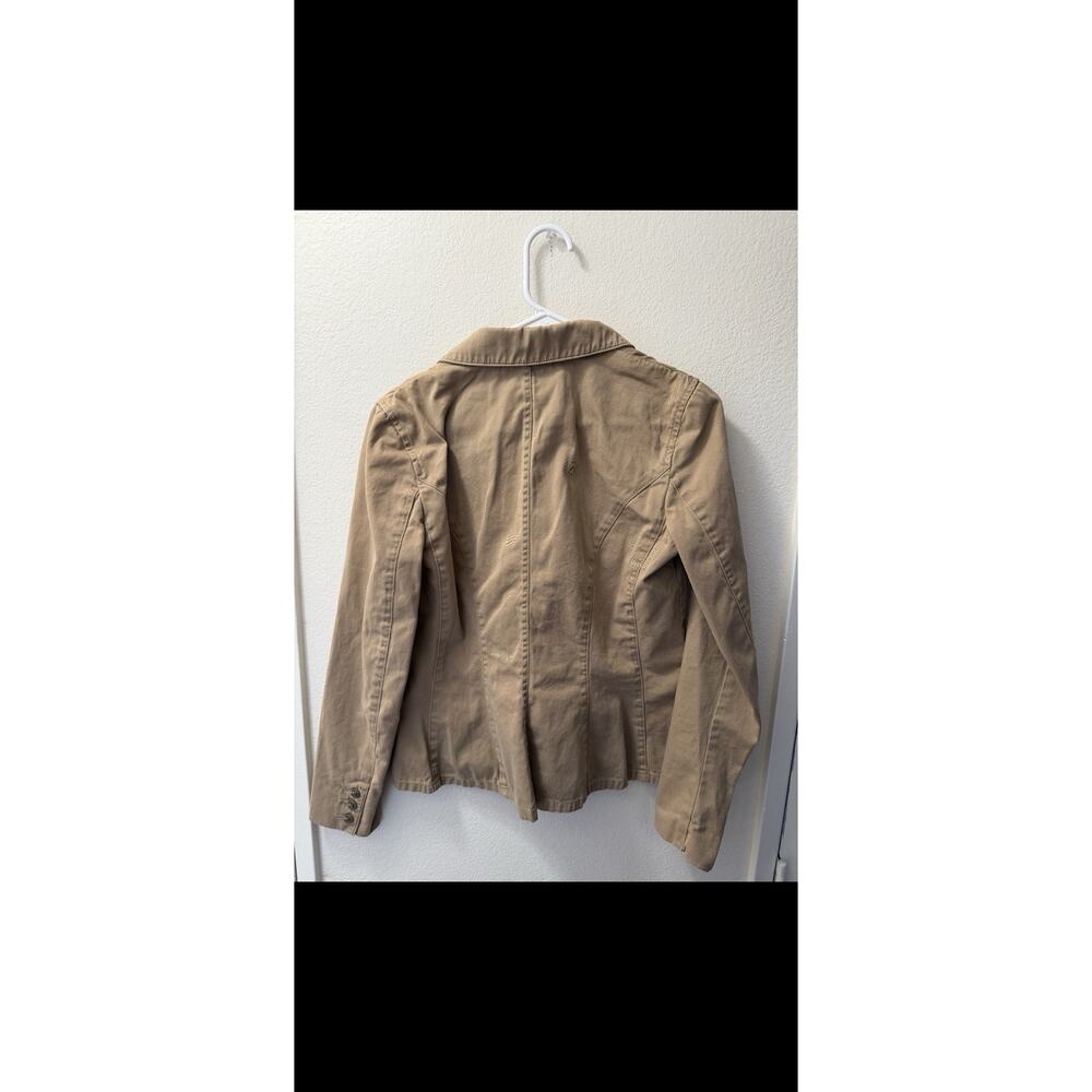 Lauren Jeans Company VTG 90’s Women's Beige Cotton Button Jacket Long Sleeve M - Picture 2 of 3